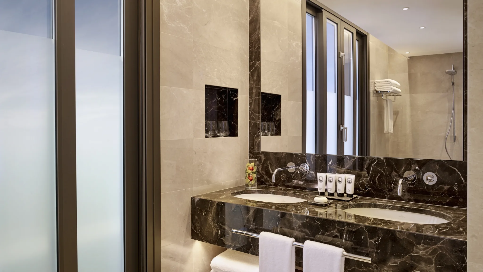 Parklane Limassol Accommodation Amphora Suite Bathroom Double Vanity LR