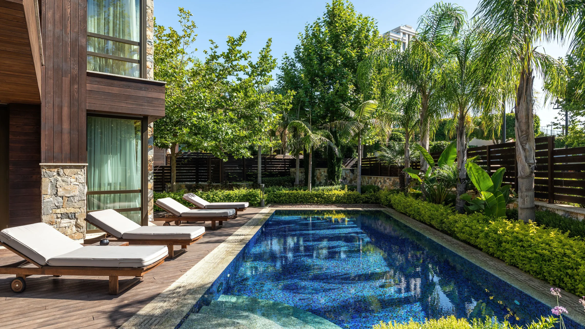 Parklane Limassol Accommodation Park Villa 2 bed Swimming pool day LR