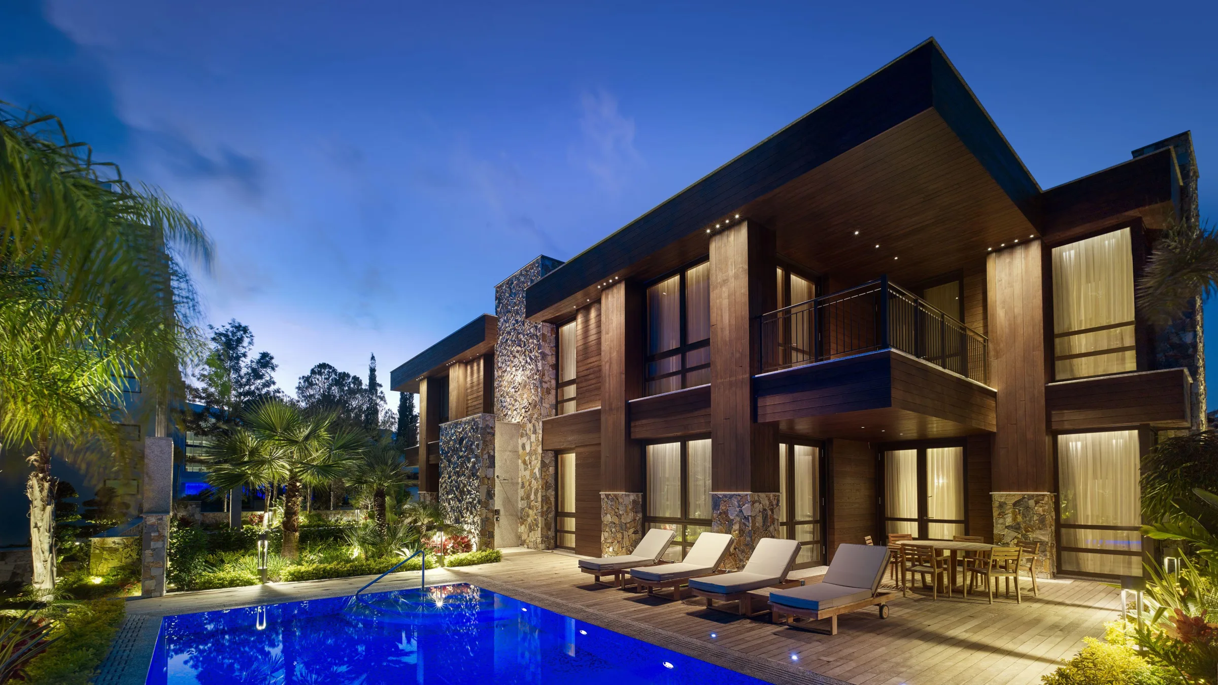 Parklane Limassol Accommodation 3bed Villa Pool Night LR