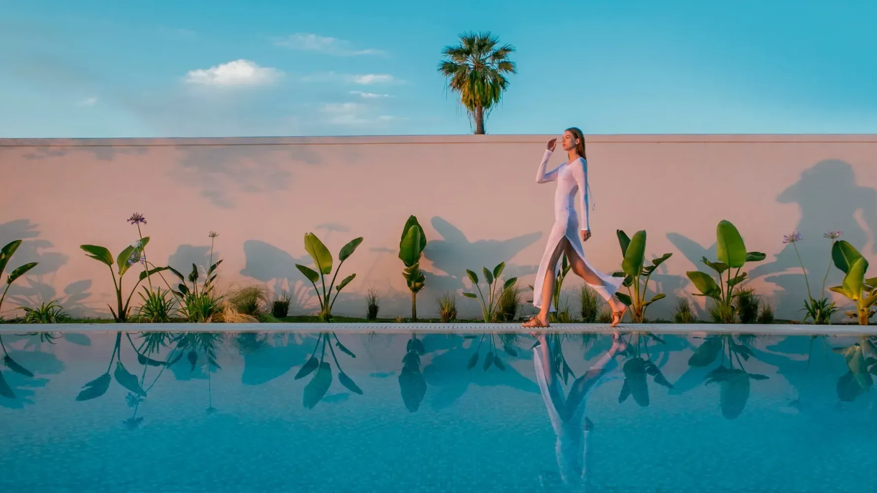 Walking by the Pool